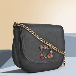 Women Black Messenger Bag-image-4