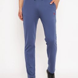Men Solid Blue Track Pants-image-68