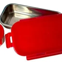 Eco Roti Stainless Steel| Four Side Clip-lock | BPA Free | Food Grade | Red 1 Containers Lunch Box-22