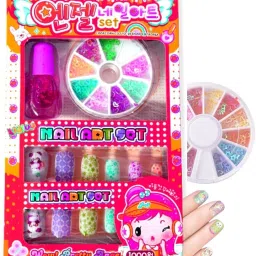 Nails Art Kit with 12 Different Nail Set, 100 Nail Décor Dust and a Nail Polish-image-26