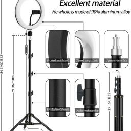 DARK EDGE MJ33 13 Inches RGB Flash Ring Light for Camera Smartphone YouTube Video Shooting and Makeup Light and for Many More (with Tripod) Ring Flash image 3
