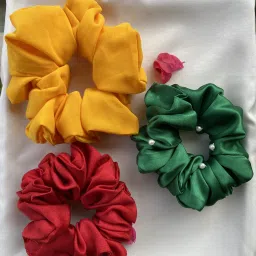 Satyaraj Creations Premium Satin Silk Scrunchies Standard Rubber Band-image-72