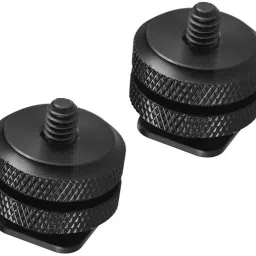 ZINROX Camera Hot Shoe With 1/4" Mount Adapter, Pack Of Two (2) Flash Shoe Mount for DSLR Camera, Led Light etc. Flash Shoe Adapter-10