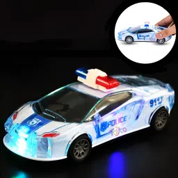 Police Car with Lights, Music and Siren Sound Friction Powered Toy Car for Kids-7