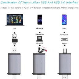 Foxne Point 6 in 1 USB OTG Card Reader Universal Type C OTG TF/SD Card Reader Card Reader image 5