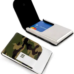 10 Slot Metal Leatherite Business Card/Visiting Card/Credit Card Holder Wallet with Magnetic Closure (Multicolor) 10 Card Holder-image-31