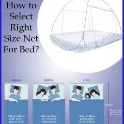 laprex Cotton Adults Washable Mosquito Net for Double Bed, King-Size, Strong net, High Durability, Foldable, Corrosion Resistant, Lightweight - MultiColour Mosquito Net image 5