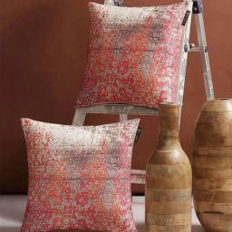 romee Multicolour Chenille Ethnic Motif 16x16 inches Cushion Cover (2Pc)-picture-49