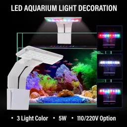 X3 (5W) Super Slim LED Light | Suits For 2 Ft Tank (Fit For 6mm Glass) White Aquarium Tool-image-31