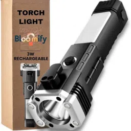 BMT-H66 Rechargeable LED Flashlight with Window Breaker & Seatbelt Cutter 5 hrs Torch Emergency Light-23