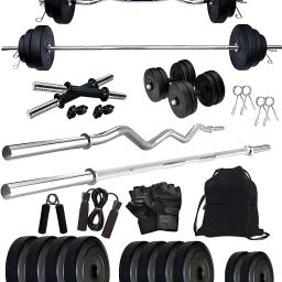 50 kg PVC 50KG COMBO WITH 3FT CURL 5FT STRAIGHT ROD AND ACC Home Gym Combo Home Gym Combo-27
