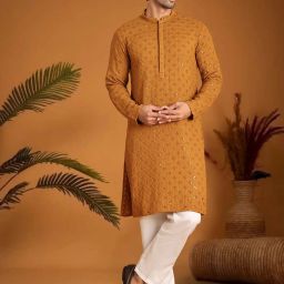 Men Viscose Rayon Kurta Pyjama Set-image-9