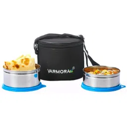 Varmora SS Executive |Stainless Steel Lunch Box with Insulated Carry Bag | Airtight & Leak-Proof | FDA Approved & BPA-Free- 390ml and 520 ml containers- Blue-picture-47