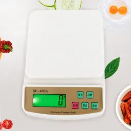 RTB 400A Electronic Digital 1Gram-10 Kg Weight Scale Lcd Kitchen Weight Scale Machine Measure for measuring fruits,shop,Food,Vegetable,vajan,offer,kata,weight machine Weighing Scale for grocery,kata,taraju,shop,computer kata,tarazu,jewellery,sabzi, Weighing scale Weighing Scale (White) WITH ADAPTOR Weighing Scale image 2