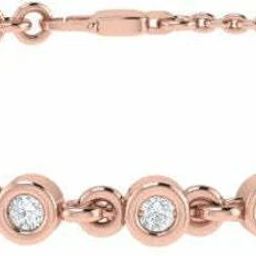 Diamtrendz Jewels Bezel Set BIS Hallmarked Pure Gold Rose Gold 14kt Cubic Zirconia Bracelet-30