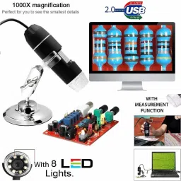 viboton 1000x 2MP 8 LED USB Portable Digital Microscope / Dermascope / Endoscope Zoom Camera Magnifier +Stand (Windows 8 - 1000x) (Black) image 2