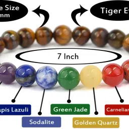 Stone, Tiger's Eye, 7 Chakra Beads, Agate, Crystal Bracelet-image-68