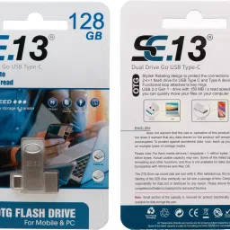 SE.13 128GB OTG PENDRIVE TYPE-C 128 OTG Drive Compatible with Mobile, Laptop USB 2.0 Metal Case-image-80