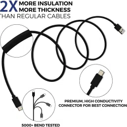 Accessories At Cost USB Type C Cable 18 A 1 m Fast Charging Cable USB Type C 3.1 Amp (Support Fast Charging & Data Sync) image 3