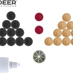 Carrom Playing Coins and fiberglass striker with Powder for kids and adult Carrom Pawns-picture-26