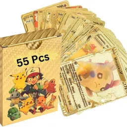 Waterproof 55pcs Collectible Pokemon Gold Card Box V Series Vmax Gx Playing Card-23