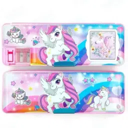 School Compaas Box Two Type Art Plastic Pencil Box-image-13