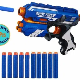Manual Soft Bullet Gun (Multi Color) Toy with 10 Foam Bullets for Kids Guns & Darts-13