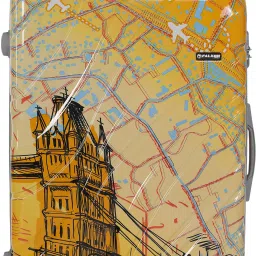Large Check-in Suitcase (75 cm) 8 Wheels - LONDON BRIDGE Polycarbonate 8 Double Wheels, Light Weight Unbreakable Bag - Yellow-image-27