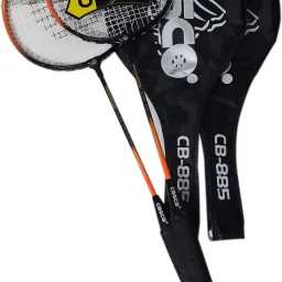 Majestic Basket Feather Weight / High Tension CB-885 Pack of 2 Orange Strung Badminton Racquet-19