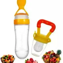 Feeding Utensil's Baby Spoon Feeder And Fruit Feeder Combo 90ml Bottle- SILICONE-39