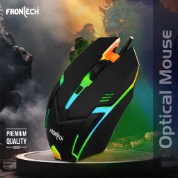 Frontech Wired USB Mouse with 3 Handy Buttons 1500 DPI MS-0067 Wired Ambidextrous Optical Mouse image 2