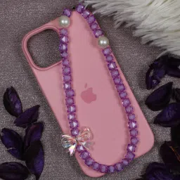 Threads & Beads Purple trasparent dual hue beads Phone Charm-image-45