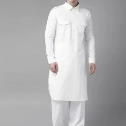 Men Cotton Blend Kurta Pyjama Set-image-55