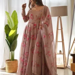 Printed Georgette Stitched Anarkali Gown-image-70