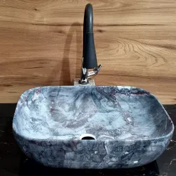 Over Counter Top Wash Basin For Living Room | Washbasin Countertop Tabletop Ceramic Bathroom Kitchen Sink (45 x 33 x 13 cm) SKT1016 Table Top Basin-image-33