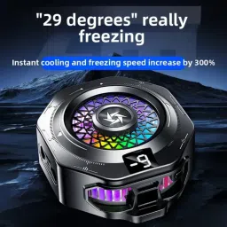 PAPLAJ ENTERPRISES Magnetic Gaming Phone Cooler – Real-Time Temp and RGB Effects 1 Fan Cooling Pad-image-15