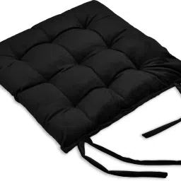 Square Chair Pads Cushion for Comfortable Sitting with Ties for Pooja, Dining Microfibre Solid Chair Pad Pack of 1-image-7