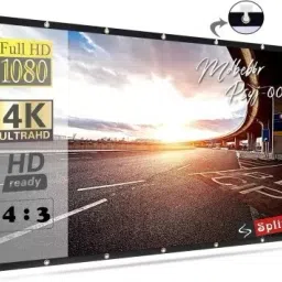 Spline 86 Inch Diagonal, 4:3 Ratio Supports UHD-3D-4K 69In x 52In Foldable Anti-Crease Projector Screen (Width 175 cm x 132 cm Height)-17