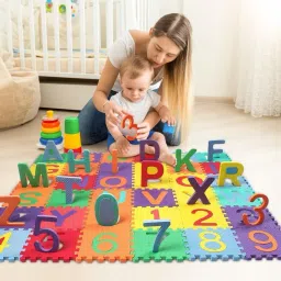 36 Pieces Alphabet ABC Non-Toxic Floor mats for Kids, Puzzle Foam Mat for Children, Educational Puzzle Interlocking Foam Play Mat Toy (Multicolored) Learning Toy-7
