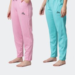 Pack of 2 Cotton Plain Pyjamas for Women Combo Pack Women Pyjama-image-93