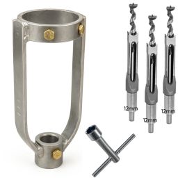 SILVER SQUARE HOLE DRILL BIT ATTACHMENT WITH 3 PCS 12MM DRILL BIT SET-image-12