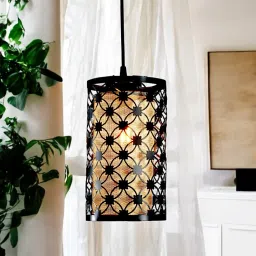 Decorative Pendant Light with Mesh Shade, Black, 17 cm Diameter, Without bulb Ceiling Light Ceiling Lamp-21
