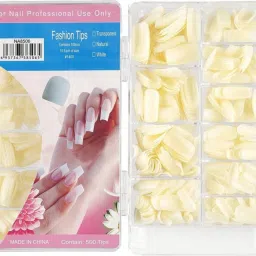 500pcs Nails Clear Ballerina Artificial Nail Tips Long OFF-WHITE-19