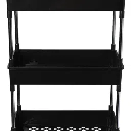 5 layer black Plastic Kitchen Trolley-image-44