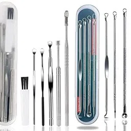 6 Pcs Ear Cleansing Tool Set and 4 Stainless Steel Blackhead Remover Tool-1
