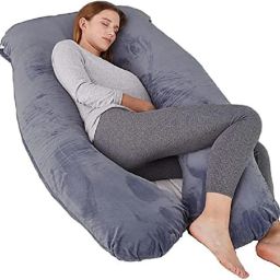 ultra soft u shape Microfibre, Polyester Fibre Solid Pregnancy Pillow Pack of 1-image-3