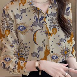 Women Relaxed Fit Fit Printed Spread Collar Casual Shirt-image-62
