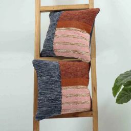 Blue Woven Cotton 16 x 16 Inches Cushion Covers (Set of 2) by Grhamoy-picture-8