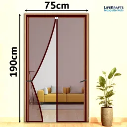 Polyester Adults Washable Auto-Closing Magnetic Door Mosquito Net-1
