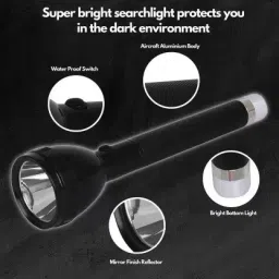 aubade 1 Km Rechargeable Waterproof LED torch Long Range high power Light Torch image 2